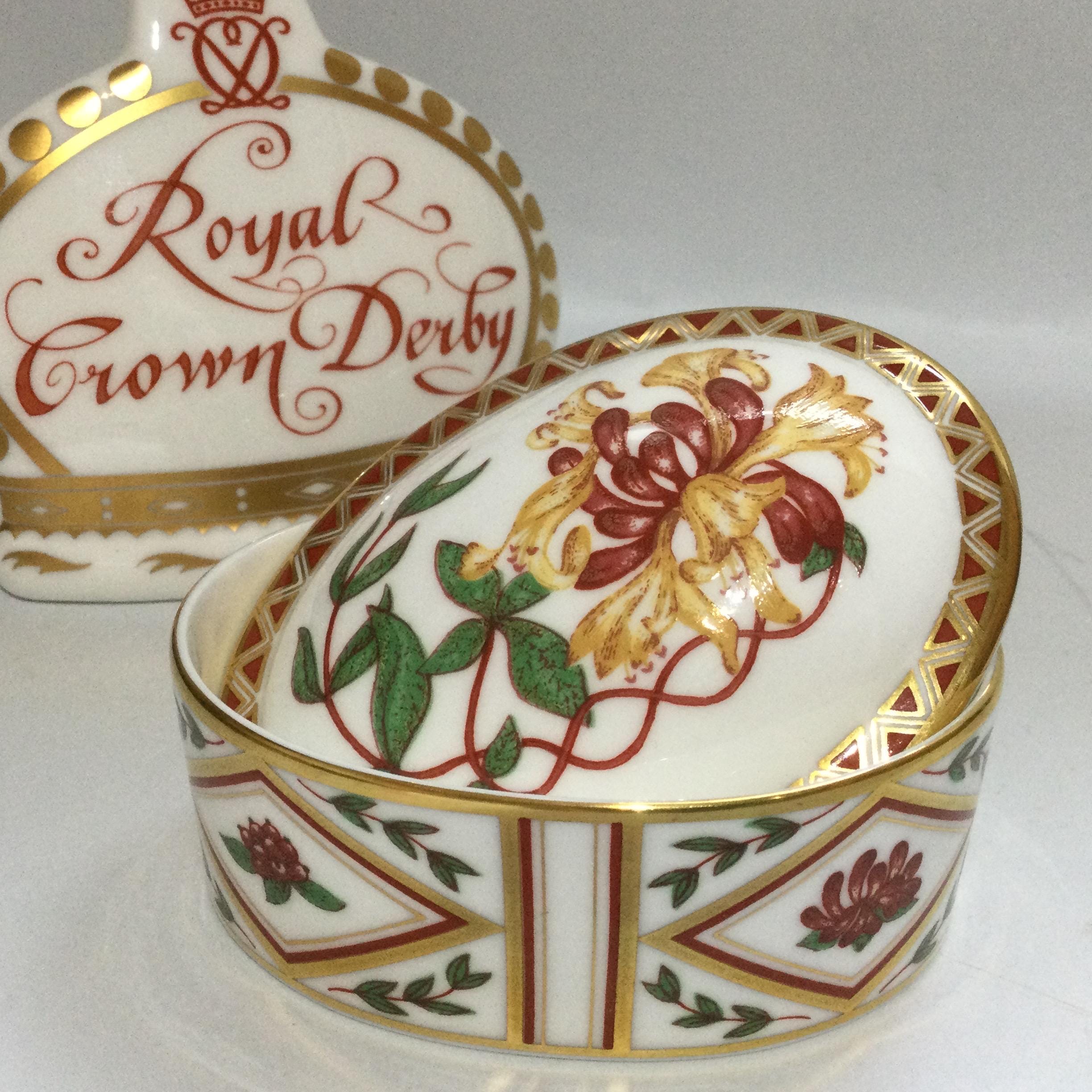 ロイヤルクラウンダービー ハニーサックル トリンケットポット - Etsy 日本