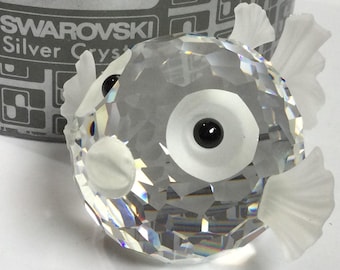 Boxed Swarovski Crystal LARGE BLOWFISH / PUFFERFISH #010013 / 7644