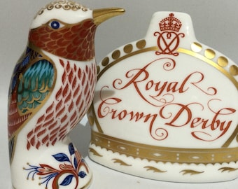 Pisapapeles Royal Crown Derby con forma de colibrí.