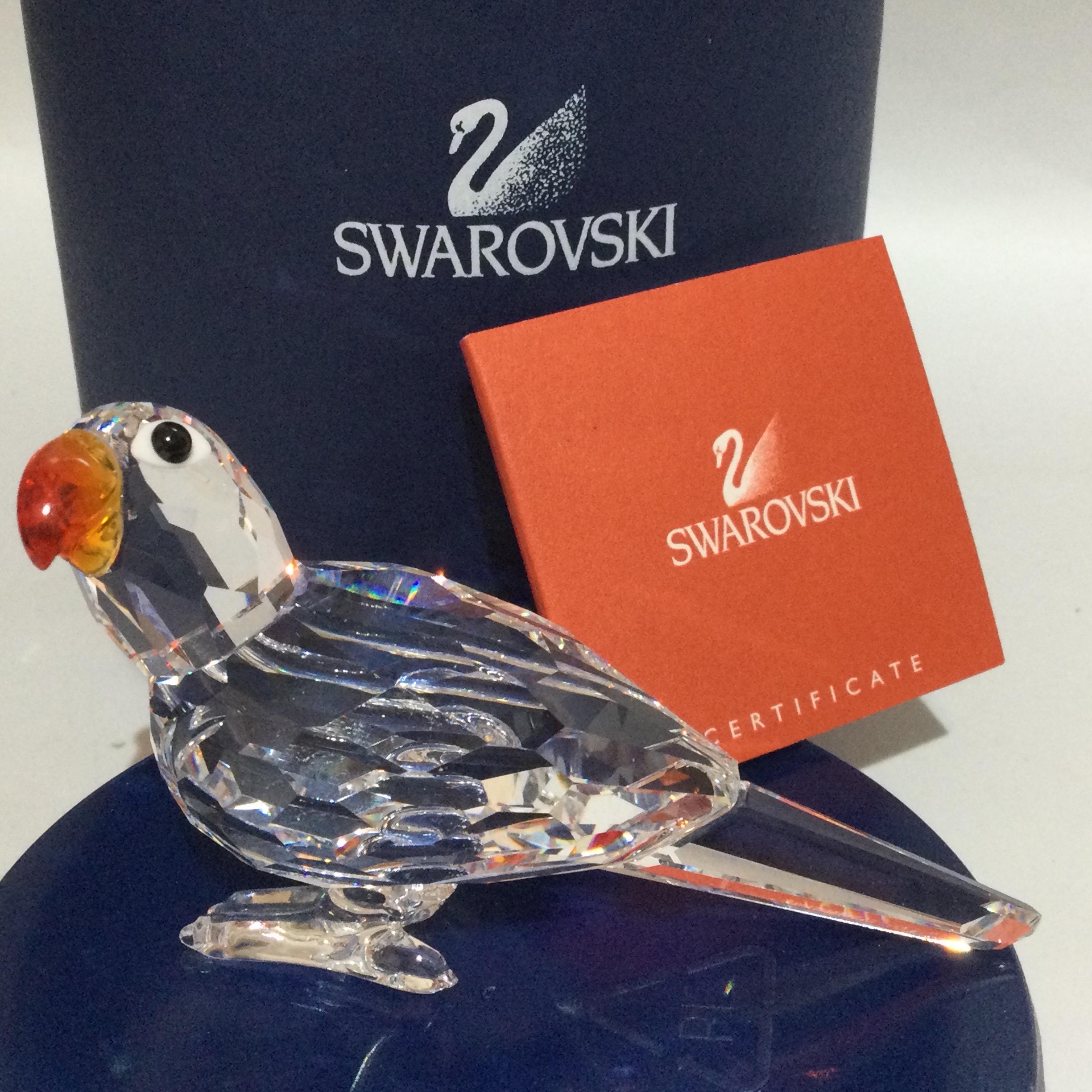 BOXED Swarovski Crystal PARROT (with Coloured Beak) #294047 - Etsy