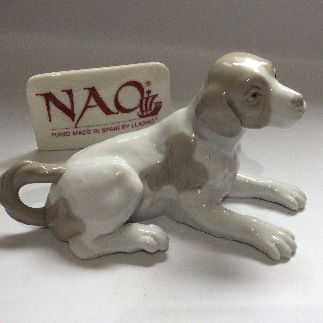 犬の陶器の置物 NAO Spain Handcrafted porcelain Vintage NAO by Lladro Porcelain Figurine of a DOG - Etsy
