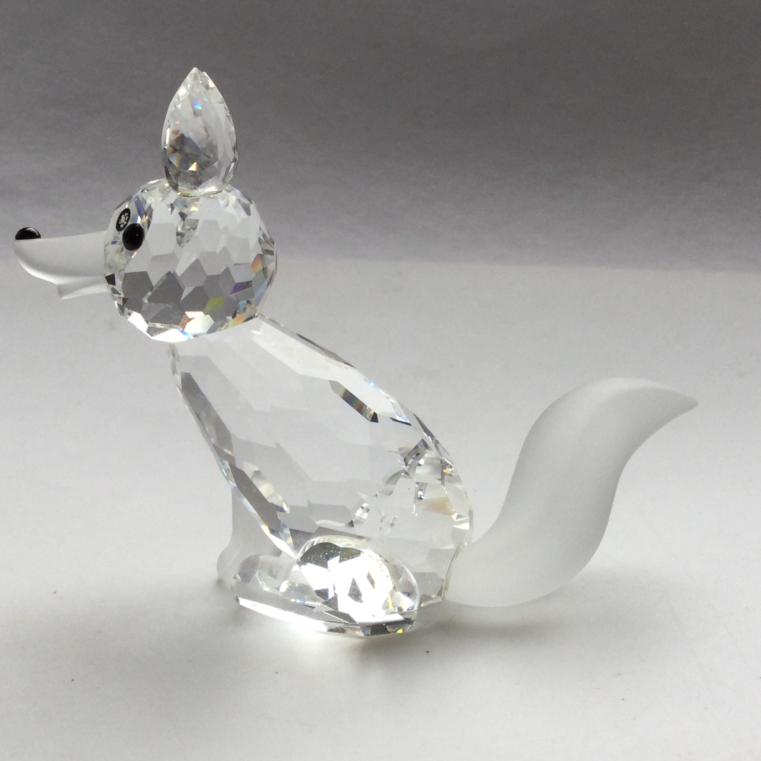 置物 SWAROVSKI BOXED Swarovski Crystal LARGE FOX Figurine #013837 - Etsy
