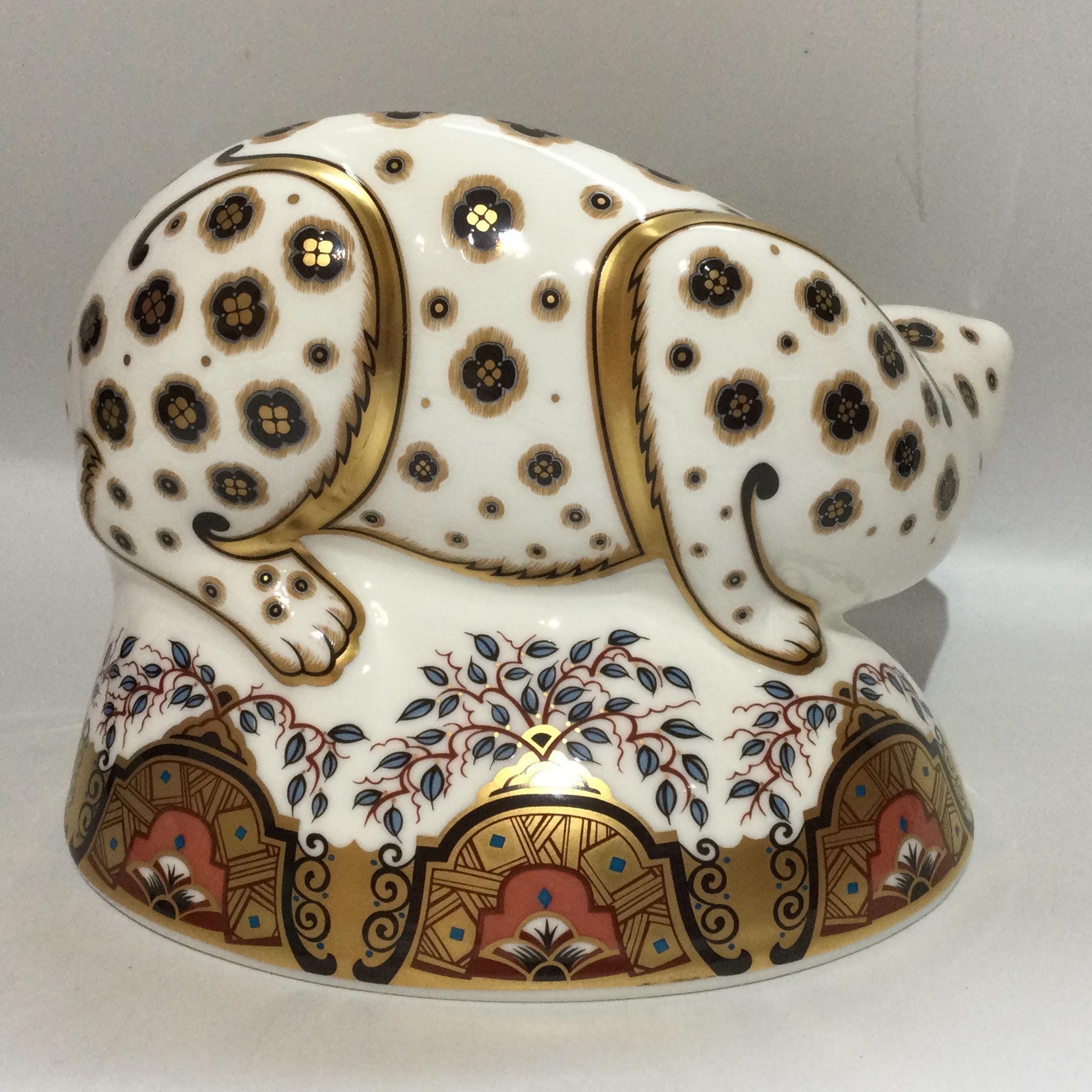BOXED Royal Crown Derby SNOW LEOPARD Paperweight - Etsy