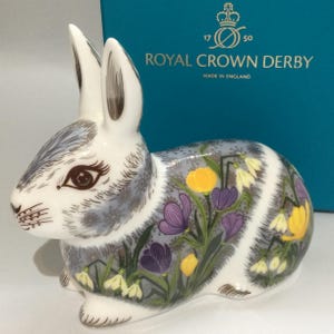 Crown Derby Rabbit With Box - Etsy