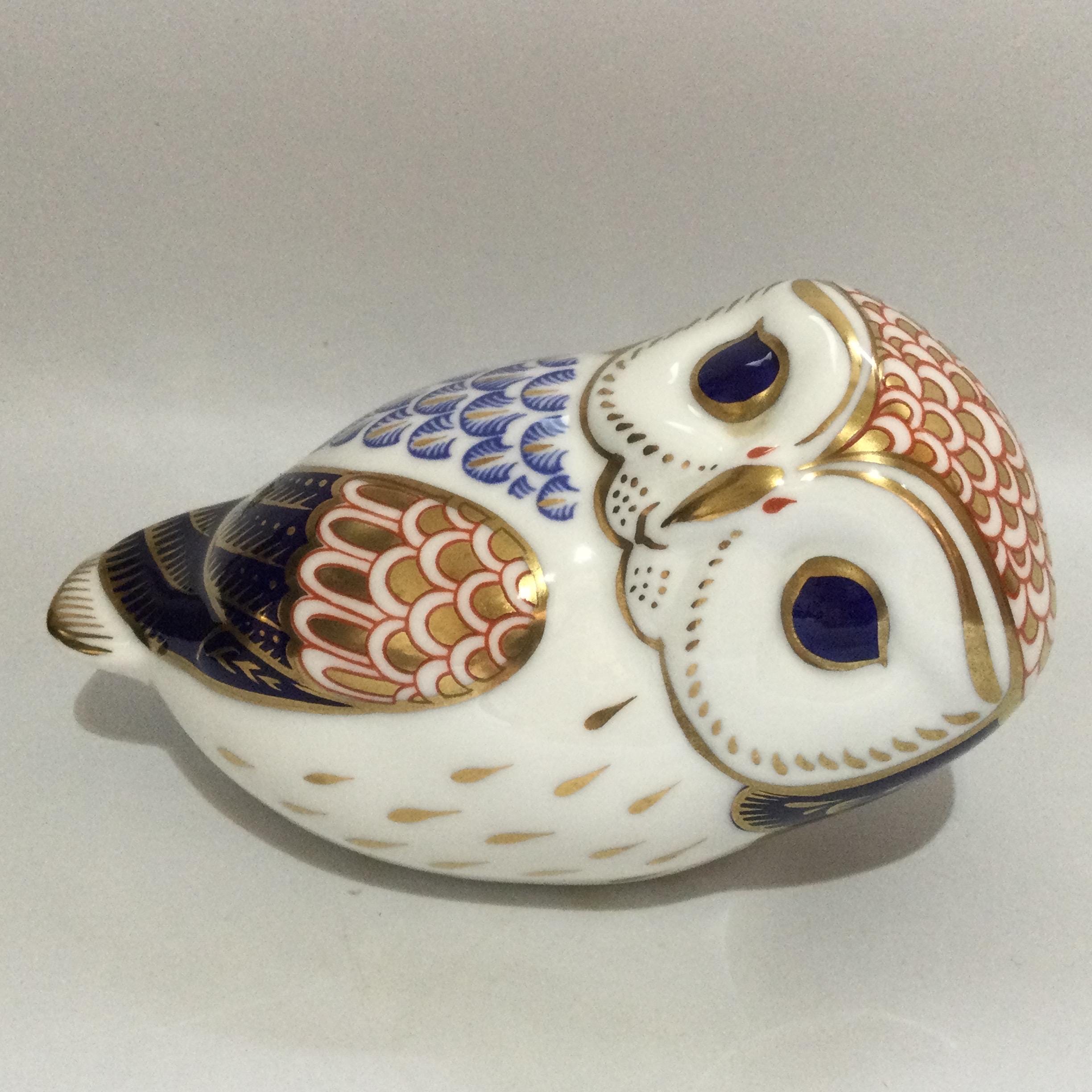 ヴィンテージ ロイヤルクラウンダービー フクロウ ペーパーウェイト