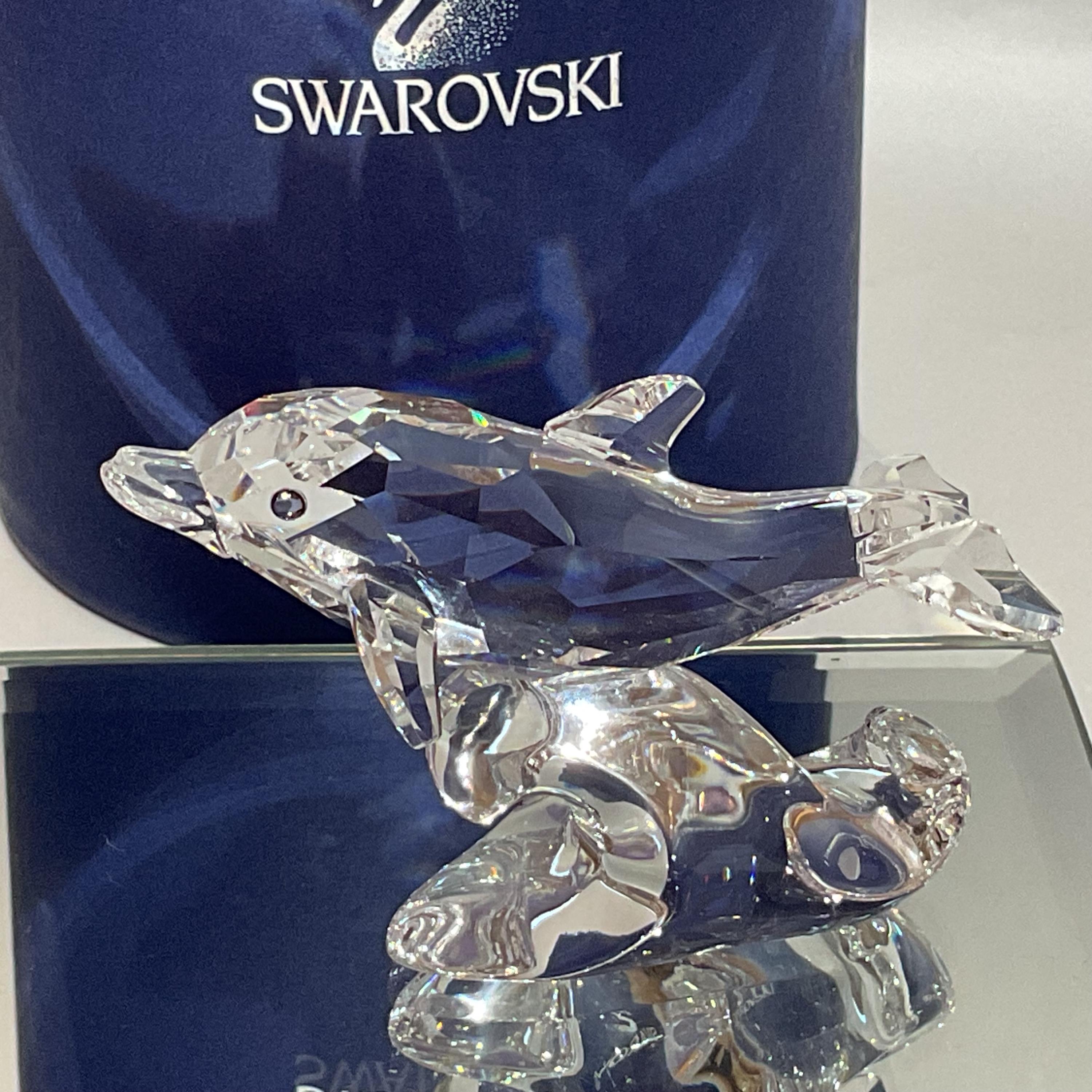 BOXED Swarovski Crystal BABY DOLPHIN Figurine #678507 - Etsy