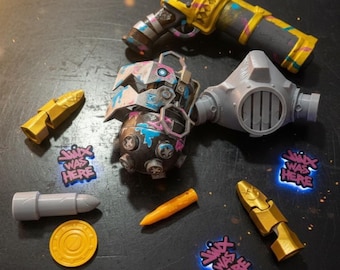 Conjunto de accesorios de cosplay de Jinx: Arte de fan de League of Legends Arcane