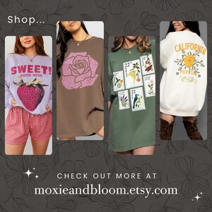 Rose Vintage Style Comfort Colors® Sweatshirt Gift for Her Trendy Crewneck Rose Lover Shirt for Daughter Boho Aesthetic Graphic Sweatshirt image 10