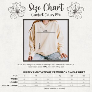 Rose Vintage Style Comfort Colors® Sweatshirt Gift for Her Trendy Crewneck Rose Lover Shirt for Daughter Boho Aesthetic Graphic Sweatshirt image 5