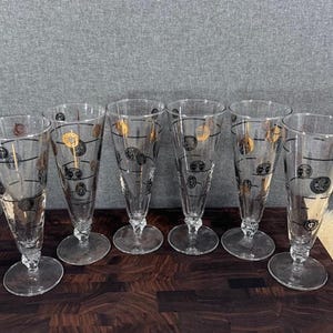 Vintage MCM Libbey Beer Glass Set of Six