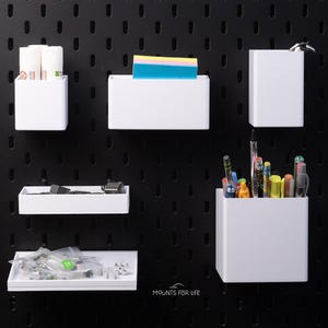 Skadis Storage Bins with Optional Lids | Multiple sizes | Multiple Shapes | Multiple Colors!