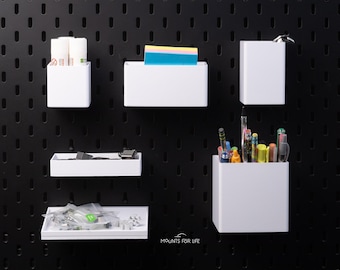 Skadis Storage Bins with Optional Lids | Multiple sizes | Multiple Shapes | Multiple Colors!