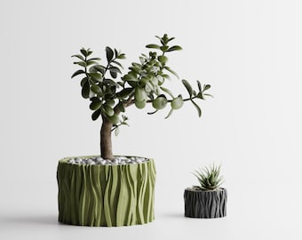 Vines Wide Planter Round | Kitchen Home Bedroom Gift For Mini Plants 3D Printed 3 4 5 6 7 inch VINBRED