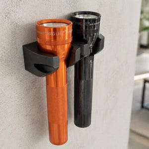 MagLite D Cell Flashlight Wall Mount | Dual Holder | Garage Workshop Organizer