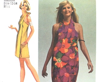 UNCUT Halter Cover Up Bust 34-36 Simplicity 9415 Vintage Sewing Pattern Size 12-14 Medium