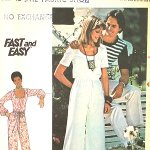 UNCUT Wide Leg Jumpsuit Bust 34 Butterick 4768 Vintage Sewing Pattern