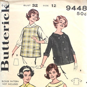Maternity Tops Bust 32 Butterick 9448 Vintage Sewing Pattern Size 12
