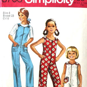 Girl&#39;s Jiffy Jumpsuit Size 4 Simplicity 8768 Vintage Sewing Pattern