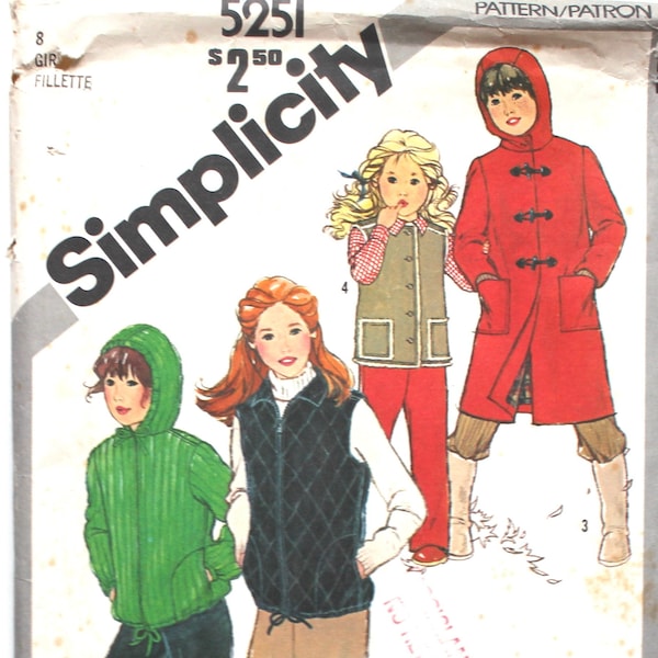 UNCUT Children's Hooded Coat, Jacket and Quilted Vest Simplicity 5251