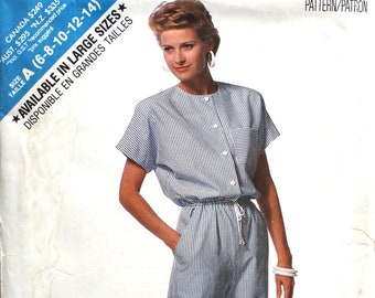 UNCUT 1980's Jumpsuit Bust 30.5 - 36 See & Sew 6401/729  Vintage Sewing Pattern