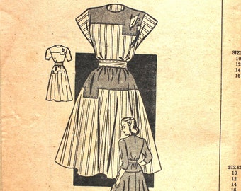 UNCUT Dress with Hanky Pocket Size 14 Vintage Sewing Pattern