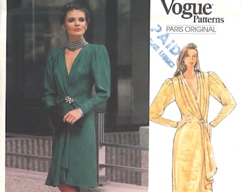 UNCUT Emanuel Ungaro Vestido Busto 32.5 Tamaño 10 Vogue Paris Original 1403 Vintage Patrón de costura