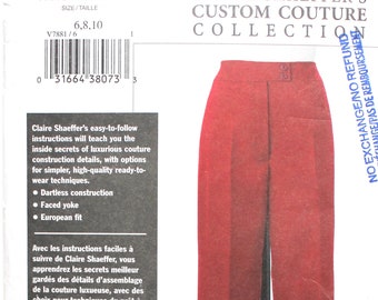 UNCUT Custom Couture Pants Pattern Waist 23-25 Sewing Pattern