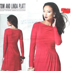 UNCUT Linda & Tom Platt Stretch Knit Dress Bust 36-44 Vogue American Designer V1283 zdjęcie 1