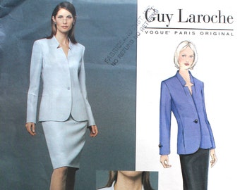 UNCUT Guy Laroche Skirt Suit Bust 31.5-34 Size 8-10-12 Vogue Paris Original 2579 Sewing Pattern