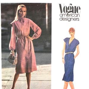 Vogue Bill Blass Dress Bust 31.5 Size 8 Vintage Sewing Pattern 2642