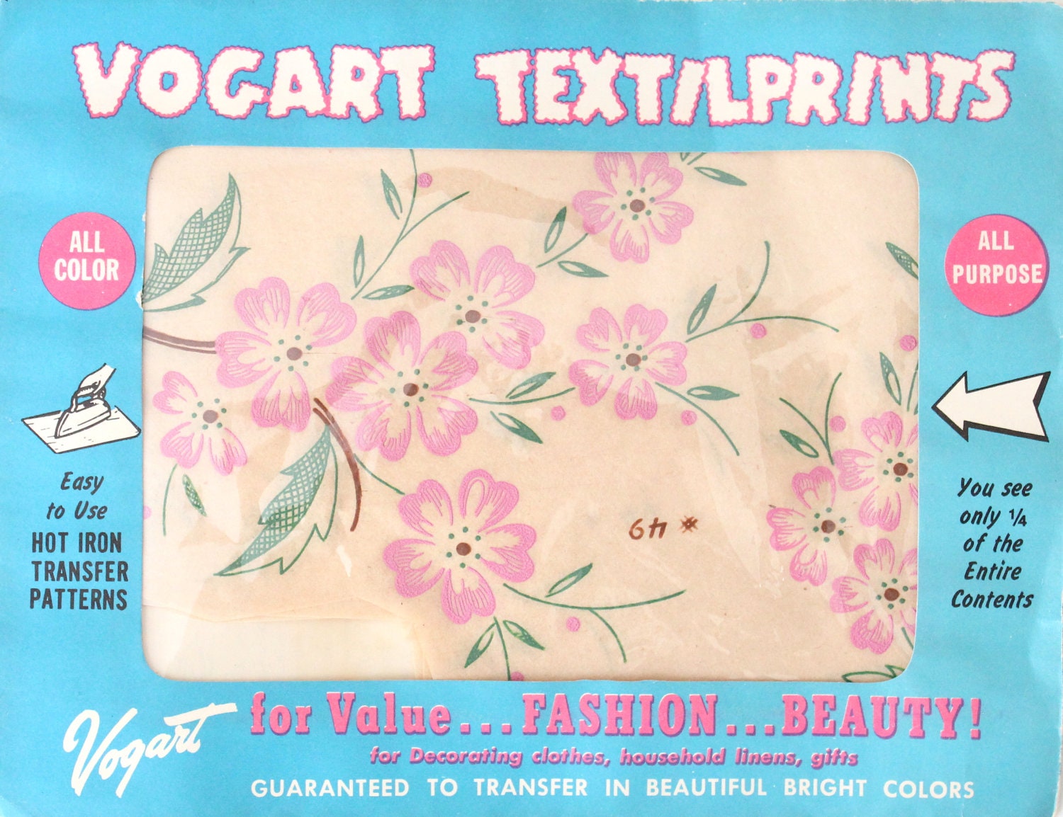 Iron Transfer Patterns Vintage Vogart Hot Iron Transfer Pattern Textilprints - Etsy