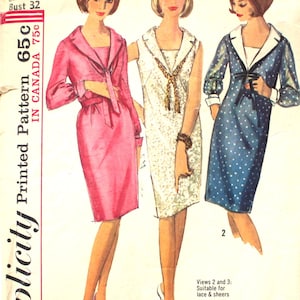 One Piece Dress with V Neckline Bust 32 Simplicity 5926