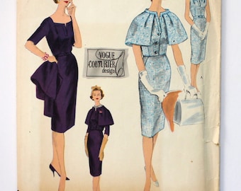 UNCUT Vogue Couturier Design Pattern # 174 Bust 34 Size 14 One Piece Dress and Jacket