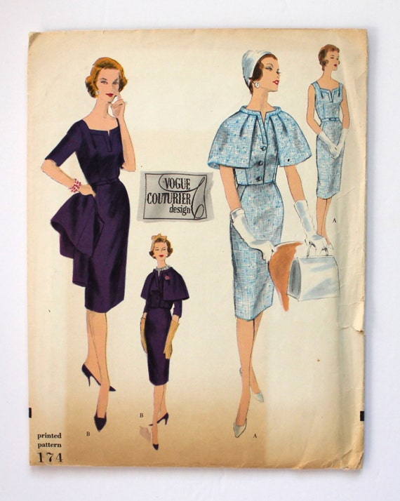 Uncut Vogue Couturier Design Pattern 174 Bust 34 Size 14 One Etsy
