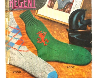 1940's Hand Knit Socks by Regent Volume 20 Made in Canada Moose and Lion Patterns