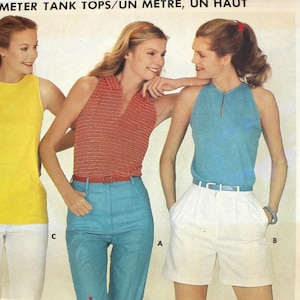 UNCUT One Metre Tops Size Small Medium or Large Butterick 3751 Vintage Sewing Pattern image 1