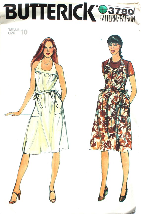 UNCUT Back Wrap Halter Dress Bust 32.5 Butterick 3780 Vintage | Etsy