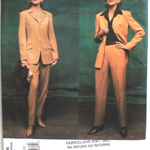 UNCUT Anne Klein Petite Jacket & Pants Size 14-16-18 Bust 36-40 Sewing Pattern Vogue American Designer 2696 image 1