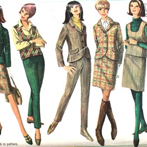 Lined Jacket, Skirt Suit and Pants Bust 32 Simplicity 6636 Vintage Sewing Pattern Size 12