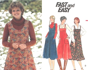 UNCUT Jumper Dress Bust 30.5  Butterick 5547 Vintage Sewing Pattern