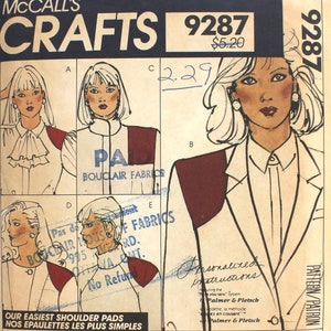 UNCUT Camisole with Shoulder Pads Size XS - Large McCalls 9287 Vintage Sewing Pattern