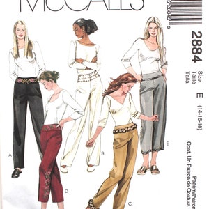 UNCUT Set of Pants Waist 28-32 McCalls 2884 Vintage Sewing Pattern 画像 1