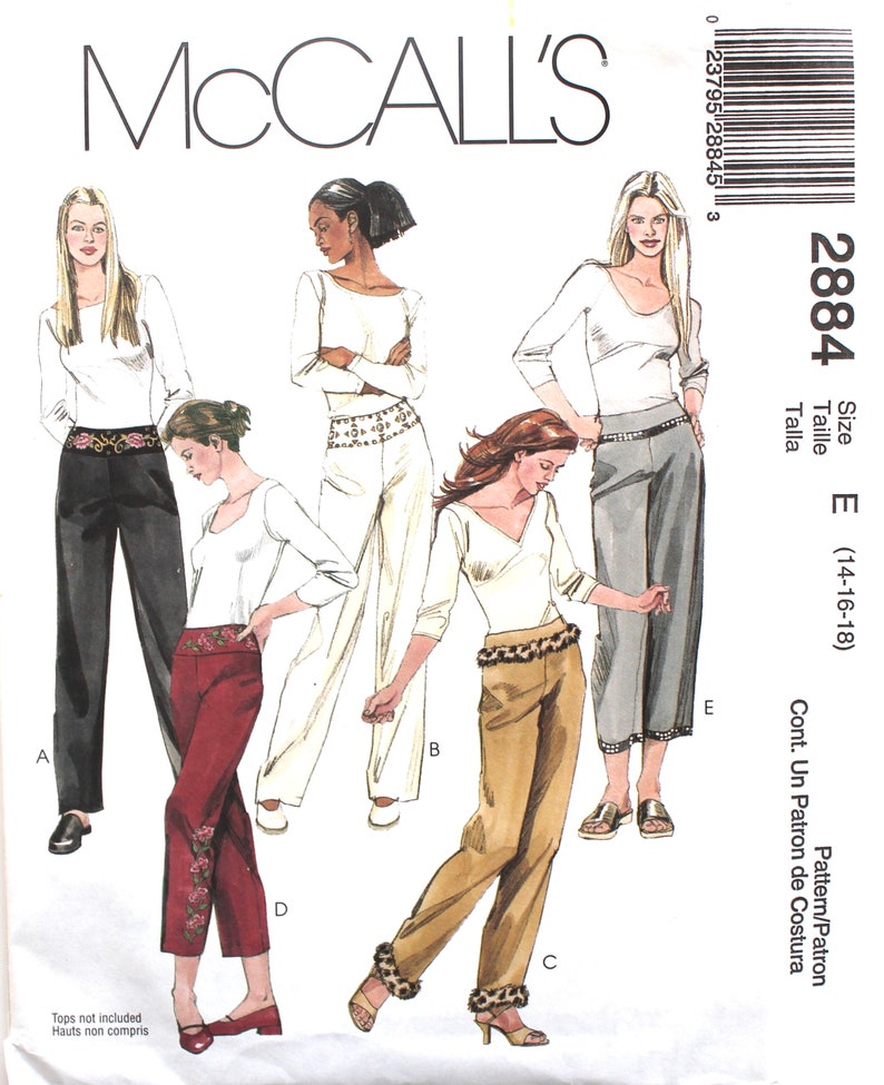 UNCUT Set of Pants Waist 28-32 McCalls 2884 Vintage Sewing Pattern 画像 1