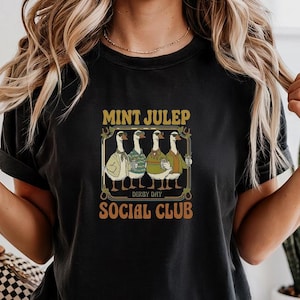 Spring Derby Party Comfort Colors Shirt, Silly Goose Social Club Top, Southern Horse Racing Festival Apparel, Faux Chenille Tee