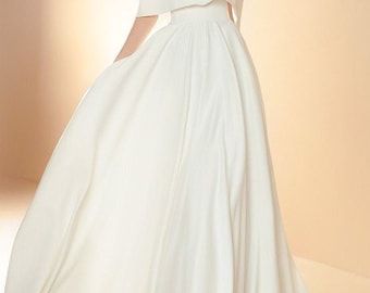 Italian soft satin wedding skirt