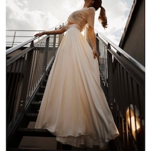 Italian soft satin wedding skirt