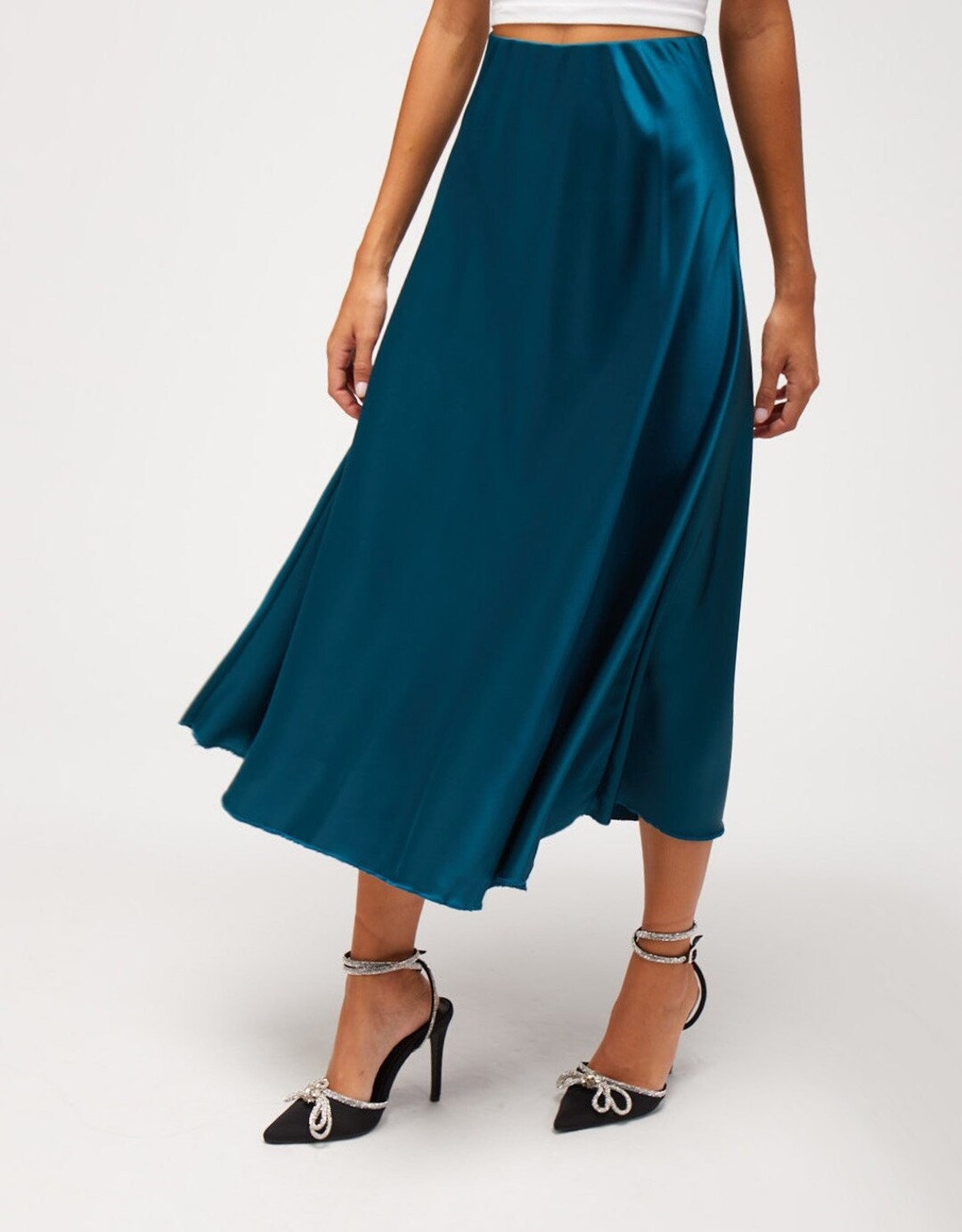 Satin ITALIANO Evening / Classic / Skirt - Etsy Norway