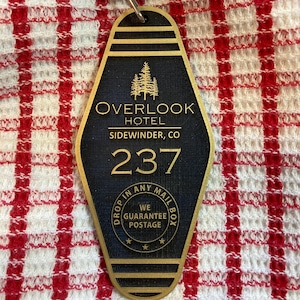 OVERLOOK HOTEL Key fob - Now with Gold hardware!