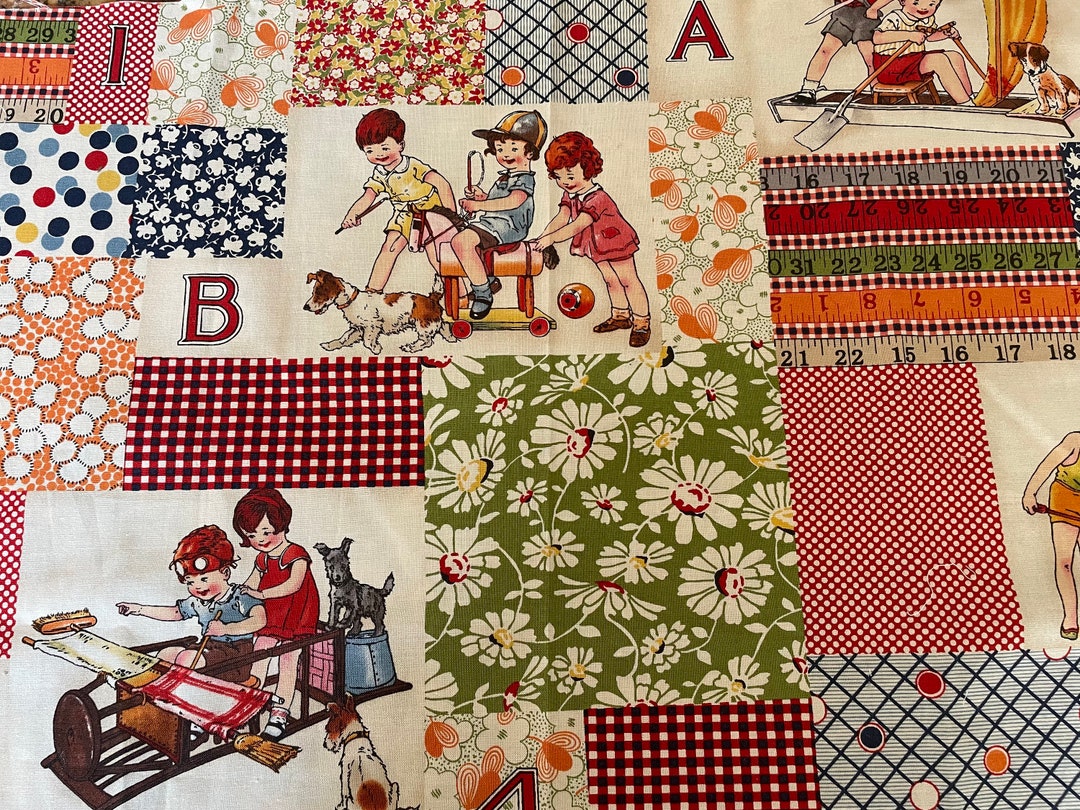 Vintage Fabric Wee Play American Jane Patterns Sandy Klop Moda Etsy