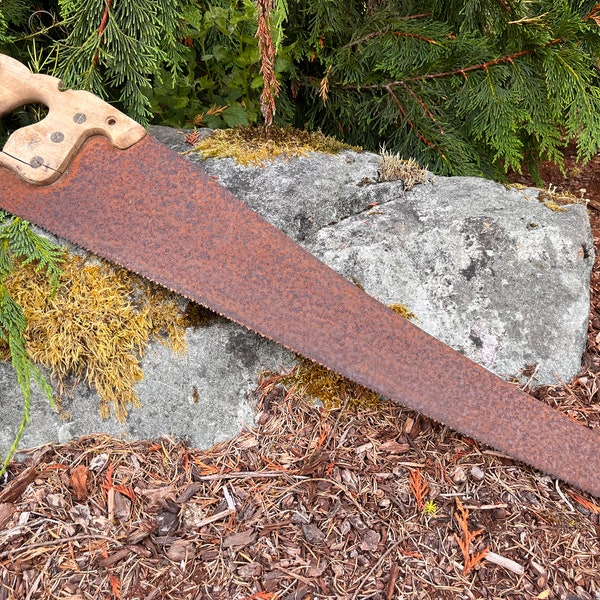 Antique Saw With Metal Handle Etsy